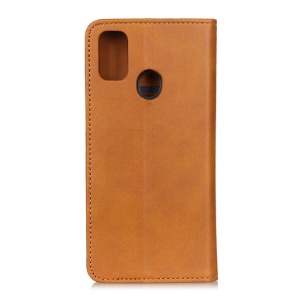 Split Leather Auto-absorbed Wallet Protective Case with Stand for Motorola Moto G30