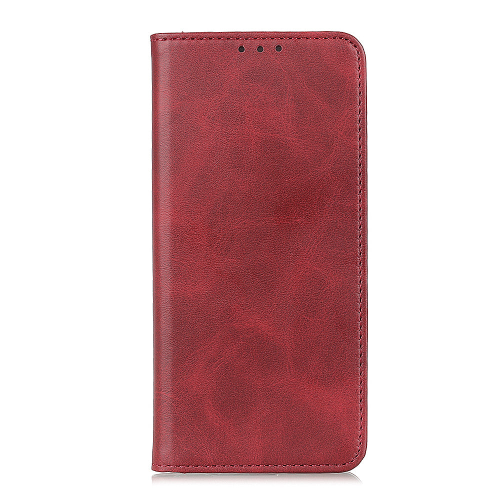 Split Leather Auto-absorbed Wallet Protective Case with Stand for Motorola Moto G30