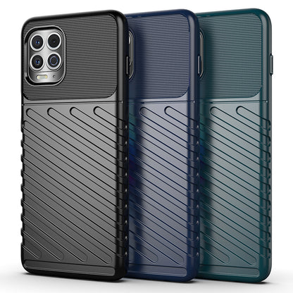 Thunder Series Twill Texture Thickened TPU Protective Cover Case for Motorola Edge S / Moto G100