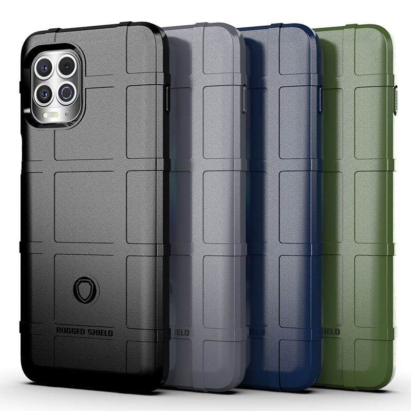 For Motorola Edge S / Moto G100 Shock-proof Rugged Square Grid Skin TPU Back Case