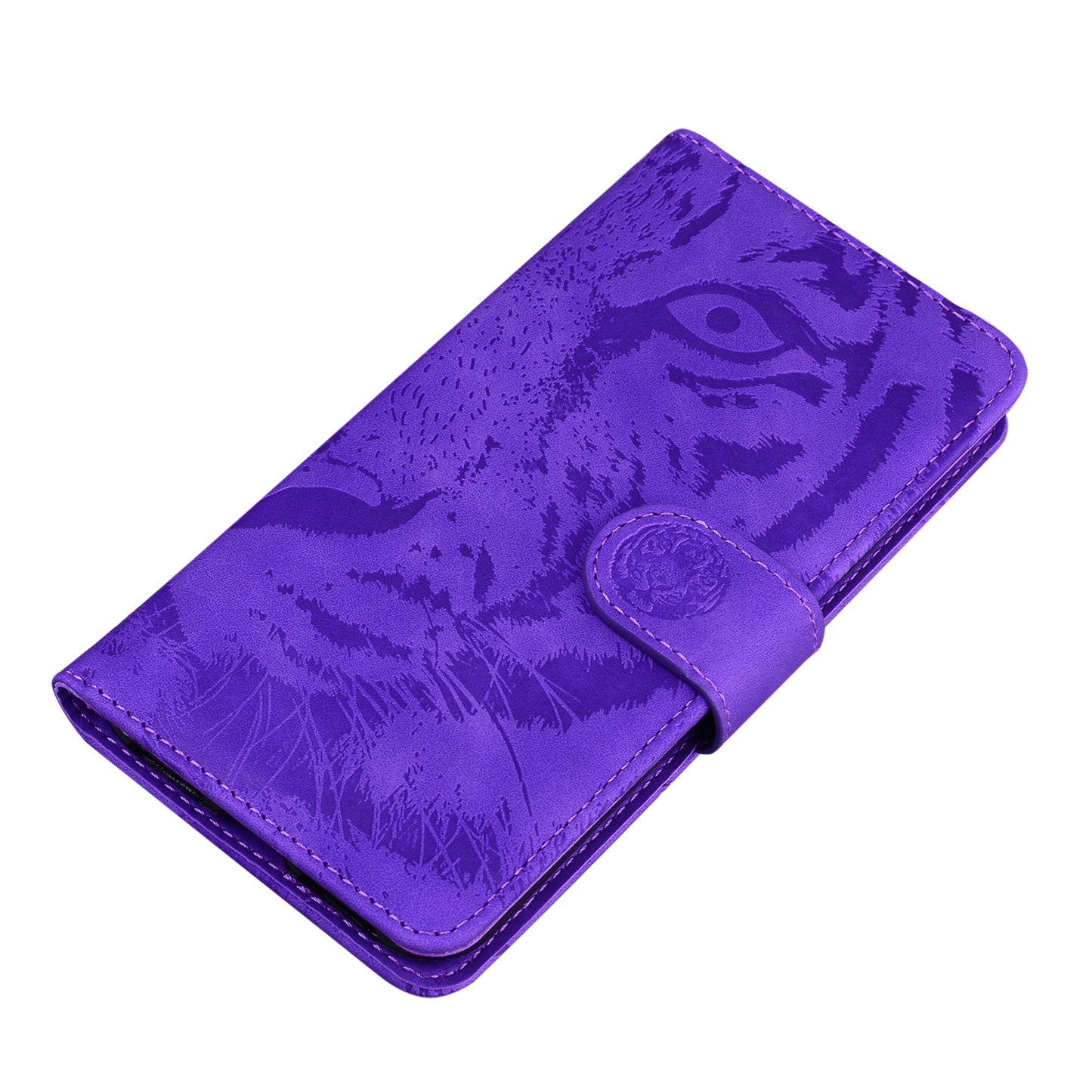 Imprinted Tiger Pattern Stand Wallet Case Leather Cover for Motorola Moto G Power (2021)