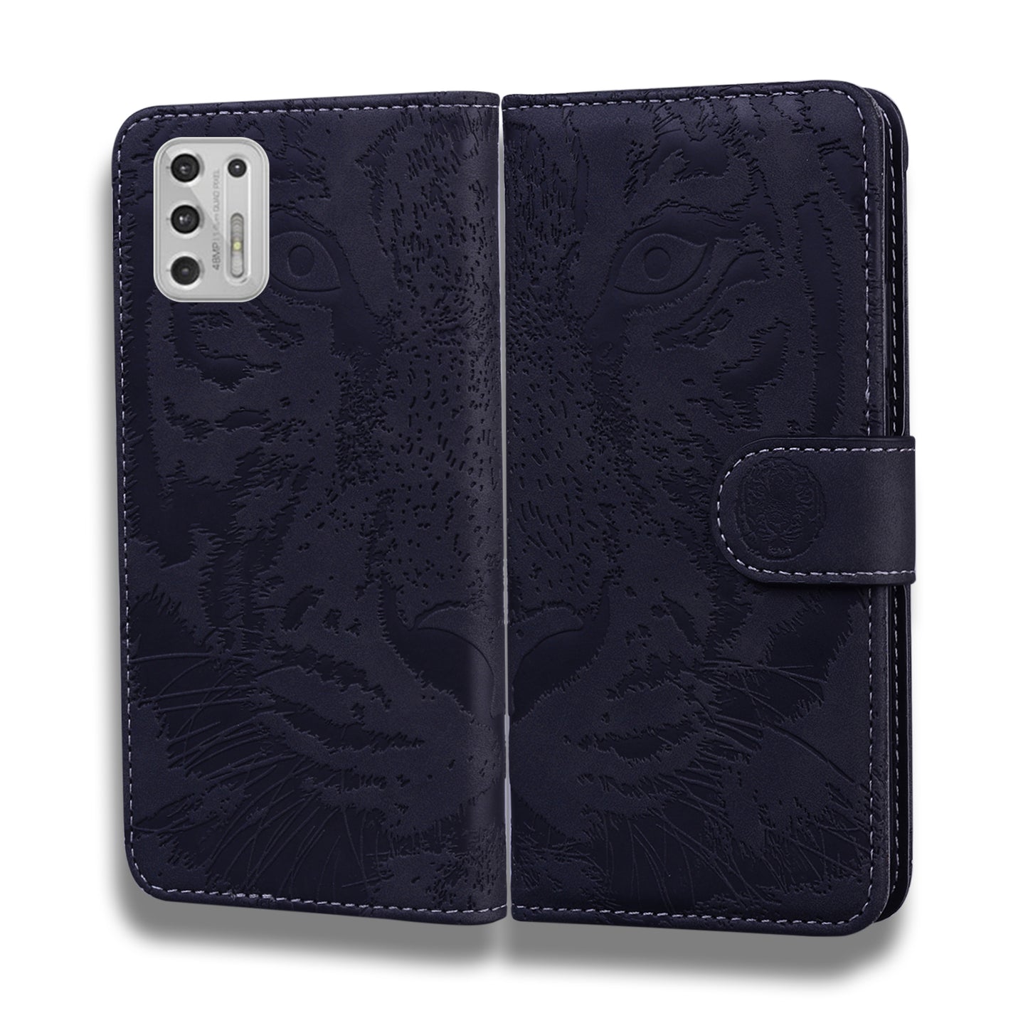 Imprinted Tiger Pattern Stand Wallet Case Leather Cover for Motorola Moto G Stylus 4G (2021)