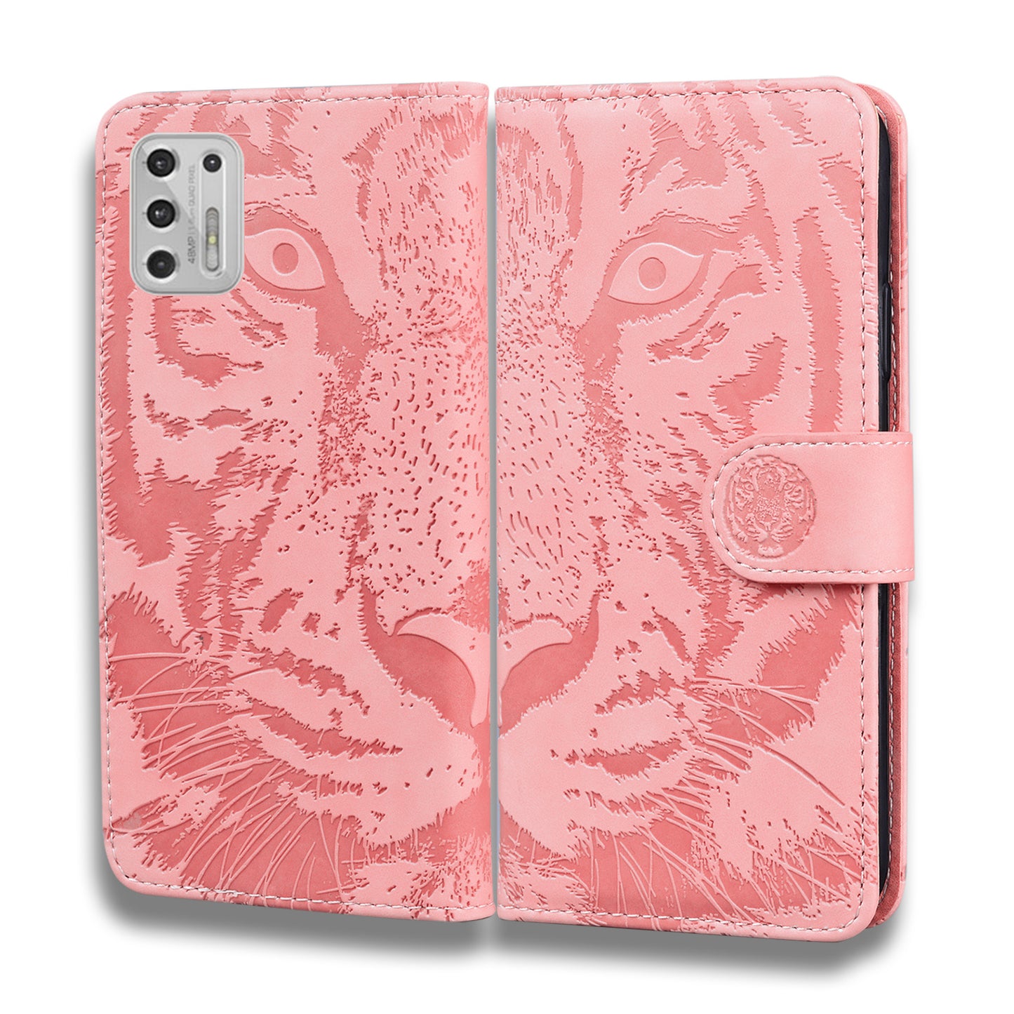 Imprinted Tiger Pattern Stand Wallet Case Leather Cover for Motorola Moto G Stylus 4G (2021)