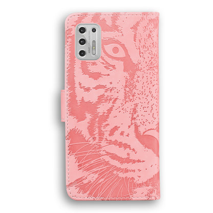 Imprinted Tiger Pattern Stand Wallet Case Leather Cover for Motorola Moto G Stylus 4G (2021)