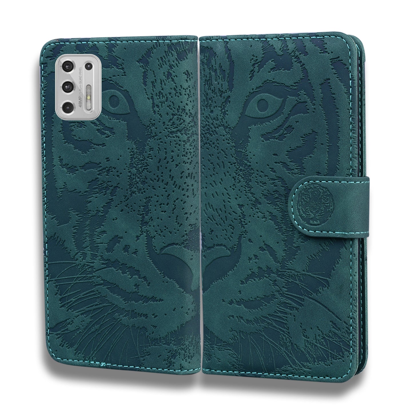 Imprinted Tiger Pattern Stand Wallet Case Leather Cover for Motorola Moto G Stylus 4G (2021)