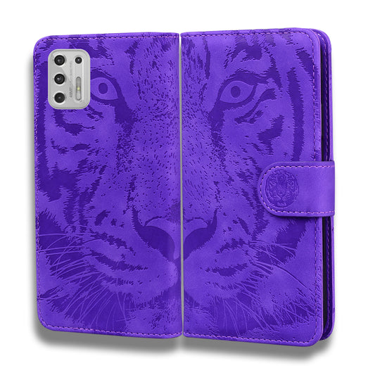 Imprinted Tiger Pattern Stand Wallet Case Leather Cover for Motorola Moto G Stylus 4G (2021)