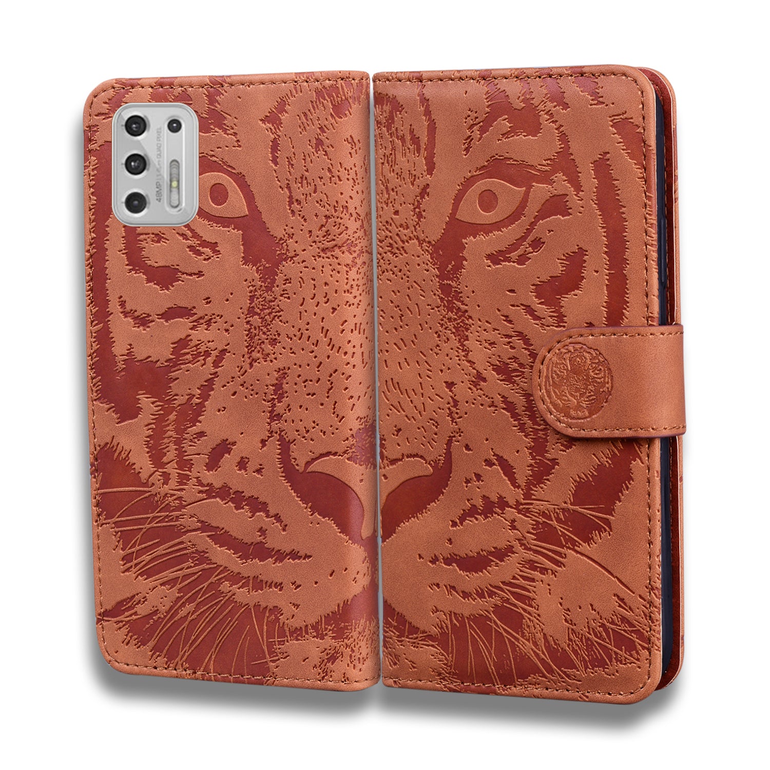 Imprinted Tiger Pattern Stand Wallet Case Leather Cover for Motorola Moto G Stylus 4G (2021)