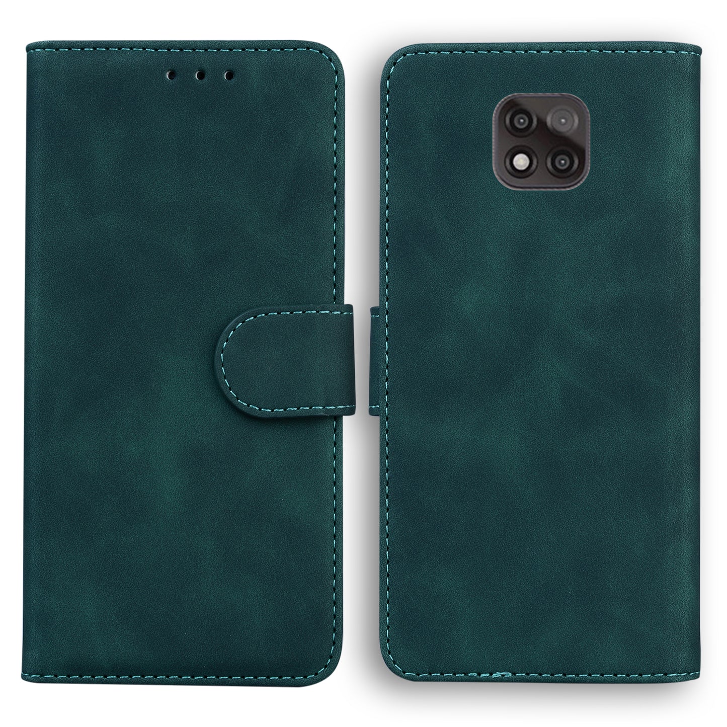 Wallet Design Plain Leather Stand Case for Motorola Moto G Power (2021)