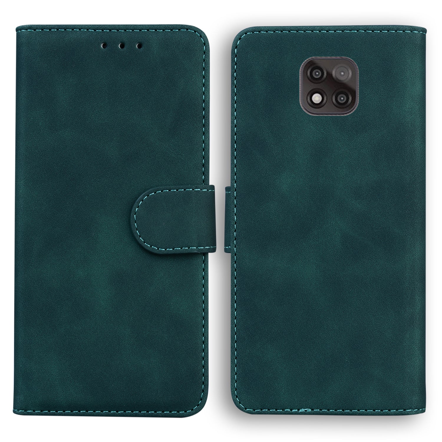 Wallet Design Plain Leather Stand Case for Motorola Moto G Power (2021)