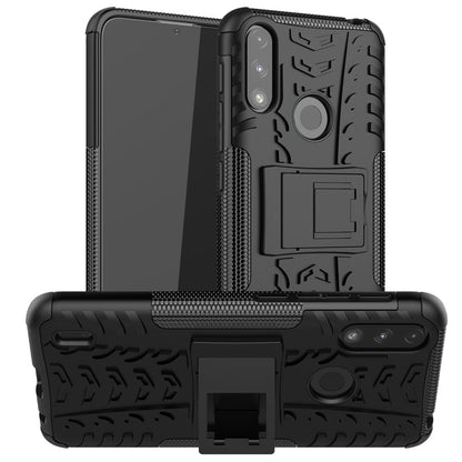 Foldable Kickstand for Motorola Moto E7 Power/Moto E7i Power Cool Tyre PC + TPU Hybrid Shell Case