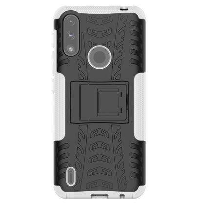 Foldable Kickstand for Motorola Moto E7 Power/Moto E7i Power Cool Tyre PC + TPU Hybrid Shell Case