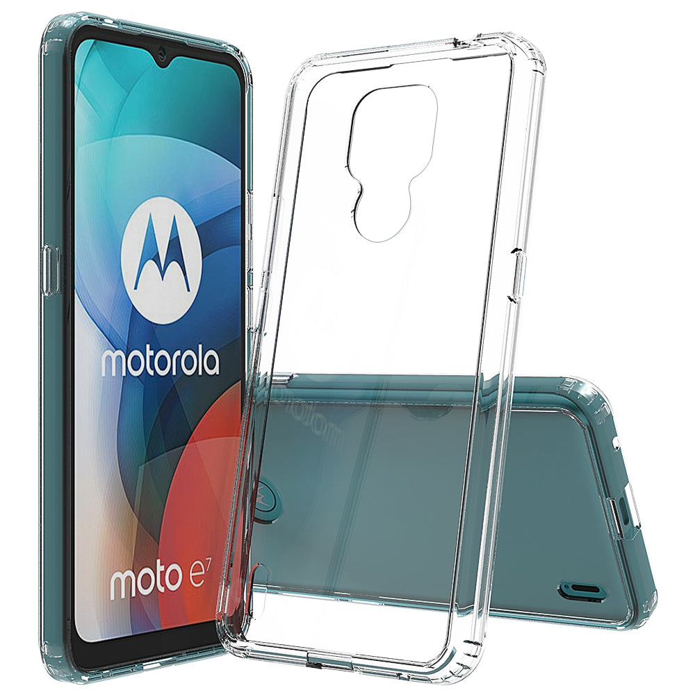 TPU + Acrylic Transparent Design Anti-Scratch Hybrid Shell for Motorola Moto E7