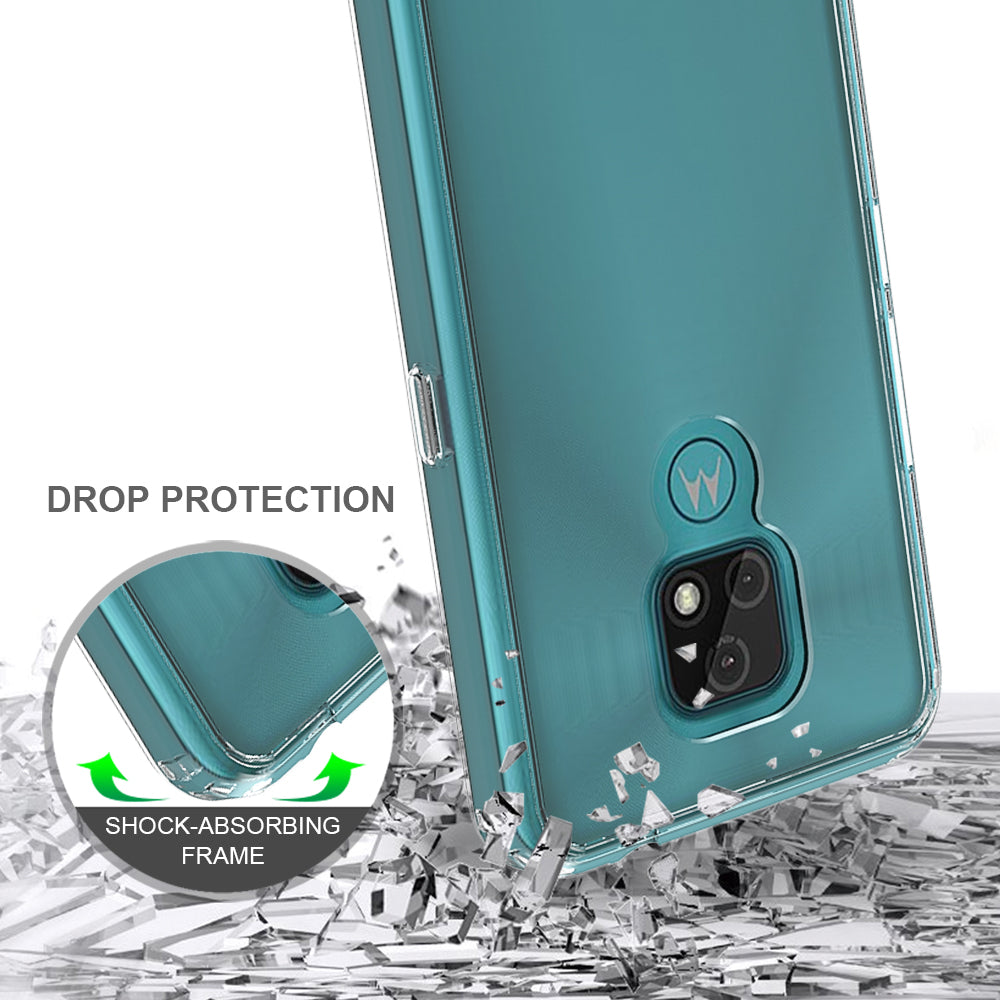 TPU + Acrylic Transparent Design Anti-Scratch Hybrid Shell for Motorola Moto E7