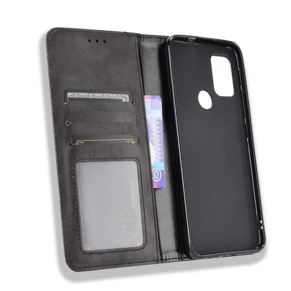 Magnetic Vintage Style Wallet Stand Phone Case Cover for Motorola Moto G30/G20/G10