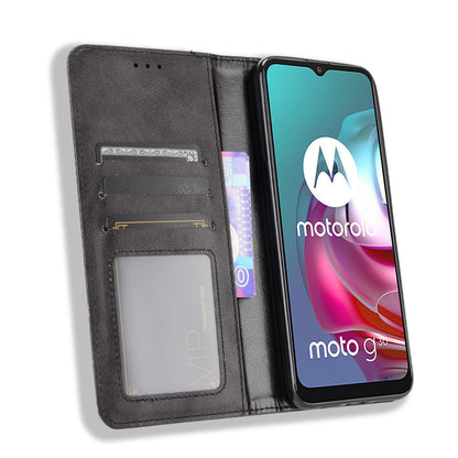 Magnetic Vintage Style Wallet Stand Phone Case Cover for Motorola Moto G30/G20/G10