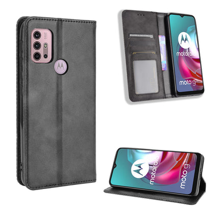 Magnetic Vintage Style Wallet Stand Phone Case Cover for Motorola Moto G30/G20/G10