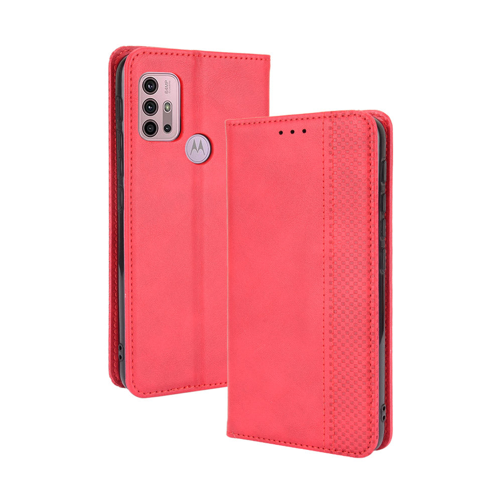 Magnetic Vintage Style Wallet Stand Phone Case Cover for Motorola Moto G30/G20/G10