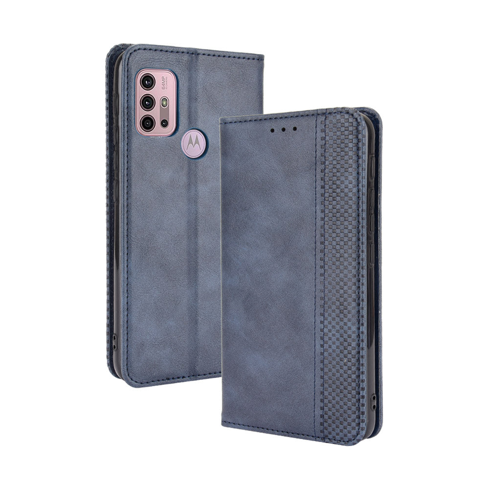 Magnetic Vintage Style Wallet Stand Phone Case Cover for Motorola Moto G30/G20/G10