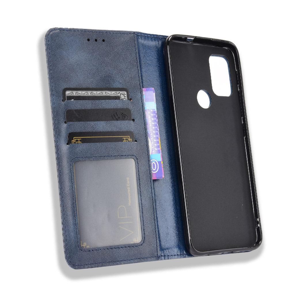 Magnetic Vintage Style Wallet Stand Phone Case Cover for Motorola Moto G30/G20/G10