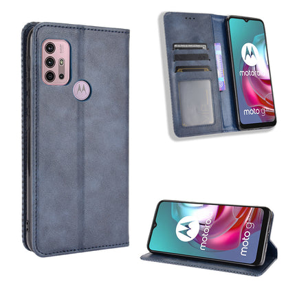 Magnetic Vintage Style Wallet Stand Phone Case Cover for Motorola Moto G30/G20/G10