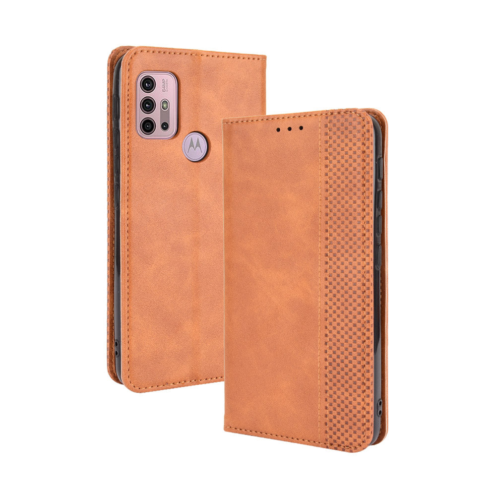 Magnetic Vintage Style Wallet Stand Phone Case Cover for Motorola Moto G30/G20/G10