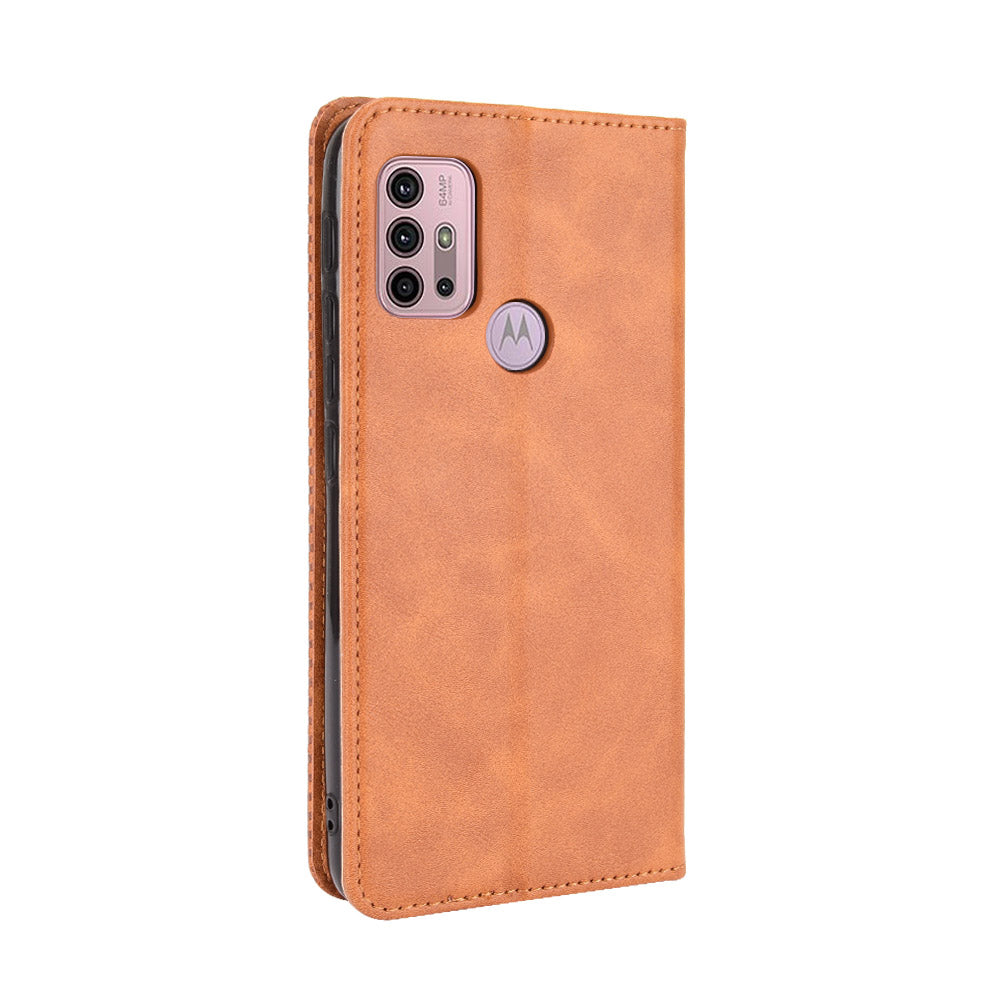 Magnetic Vintage Style Wallet Stand Phone Case Cover for Motorola Moto G30/G20/G10