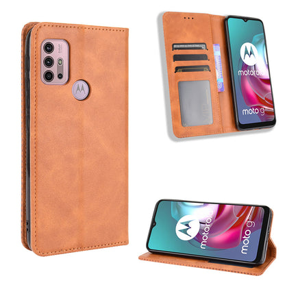 Magnetic Vintage Style Wallet Stand Phone Case Cover for Motorola Moto G30/G20/G10