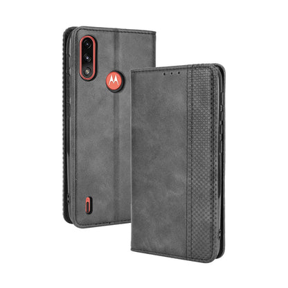 Wallet Stand Design Magnetic Vintage Style Phone Case Cover for Motorola Moto E7 Power/Moto E7i Power