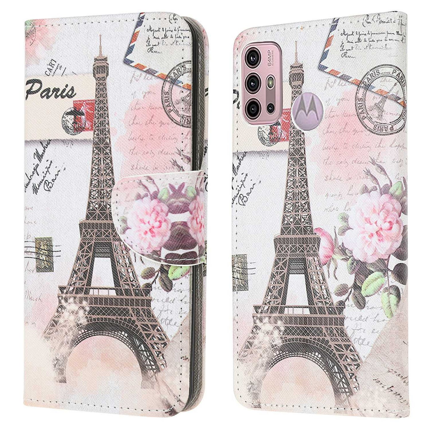 Pattern Printing Cross Texture Leather Wallet Stand Case Shell for Motorola Moto G30/G20/ G10