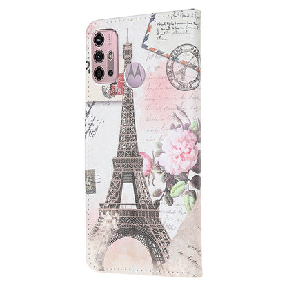 Pattern Printing Cross Texture Leather Wallet Stand Case Shell for Motorola Moto G30/G20/ G10