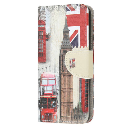 Pattern Printing Cross Texture Leather Wallet Stand Case Shell for Motorola Moto G30/G20/ G10