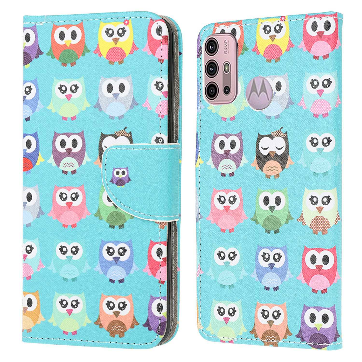 Pattern Printing Cross Texture Leather Wallet Stand Case Shell for Motorola Moto G30/G20/ G10