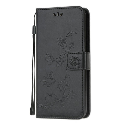 Imprint Butterfly Flower Leather Wallet Stand Phone Cover for Motorola Moto G30/G20 / G10