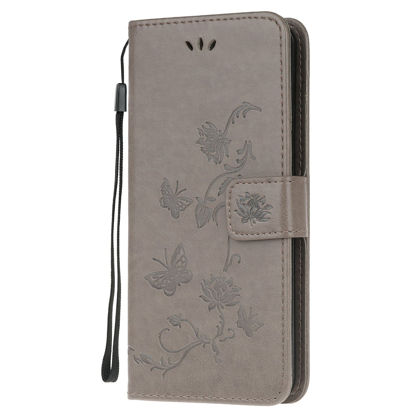 Imprint Butterfly Flower Leather Wallet Stand Phone Cover for Motorola Moto G30/G20 / G10