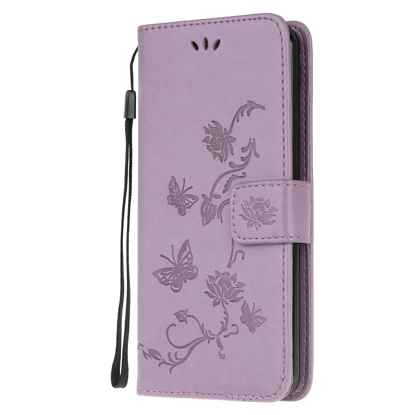 Imprint Butterfly Flower Leather Wallet Stand Phone Cover for Motorola Moto G30/G20 / G10