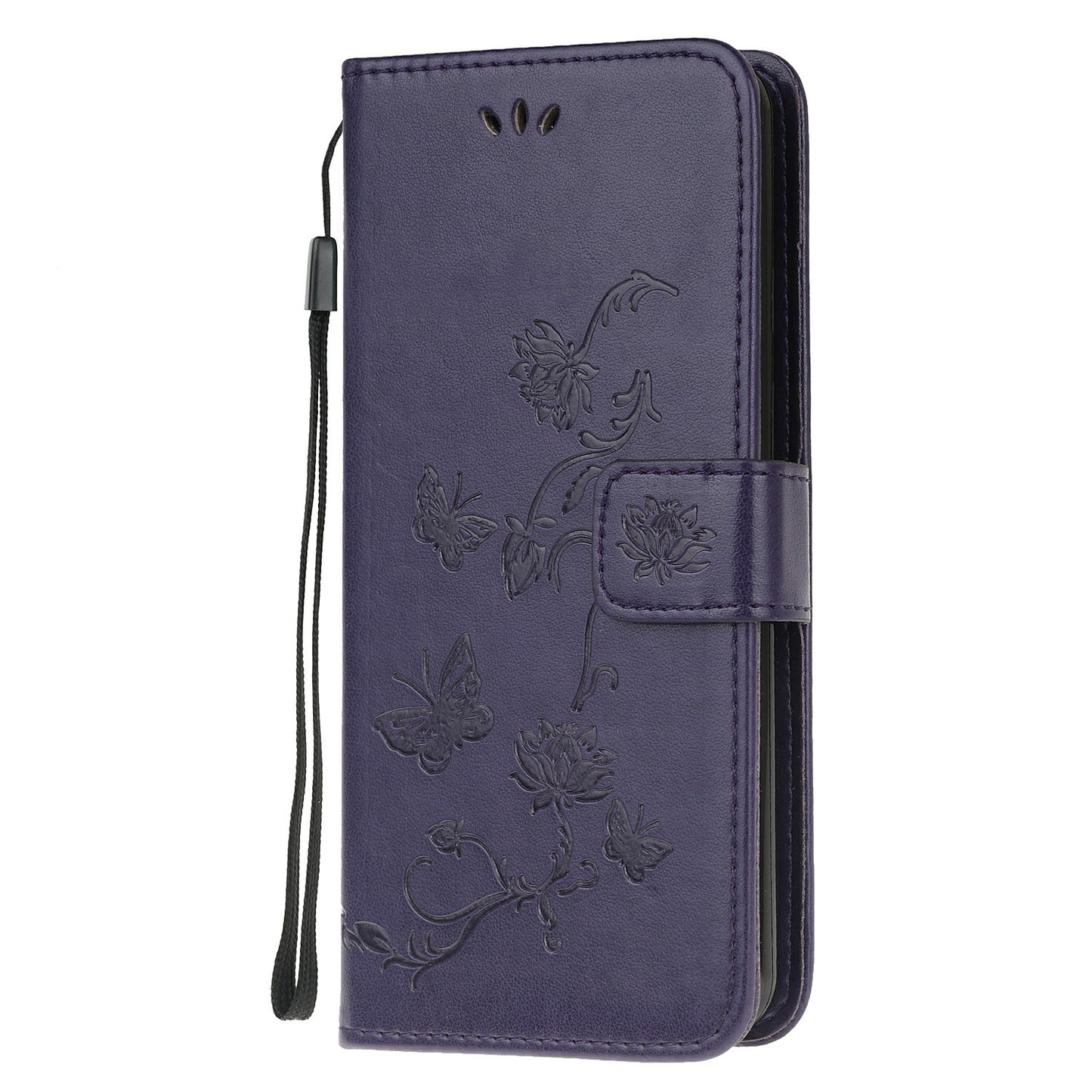 Imprint Butterfly Flower Leather Wallet Stand Phone Cover for Motorola Moto G30/G20 / G10