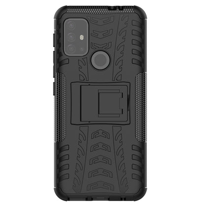 Cool Tyre Surface Design PC + TPU Hybrid Phone Case Cover with Kickstand for Motorola Moto G30