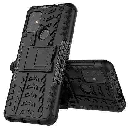 Cool Tyre Surface Design PC + TPU Hybrid Phone Case Cover with Kickstand for Motorola Moto G30