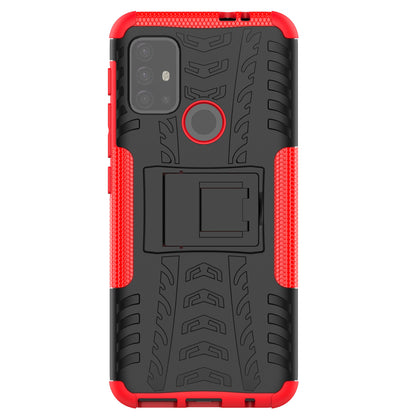 Cool Tyre Surface Design PC + TPU Hybrid Phone Case Cover with Kickstand for Motorola Moto G30