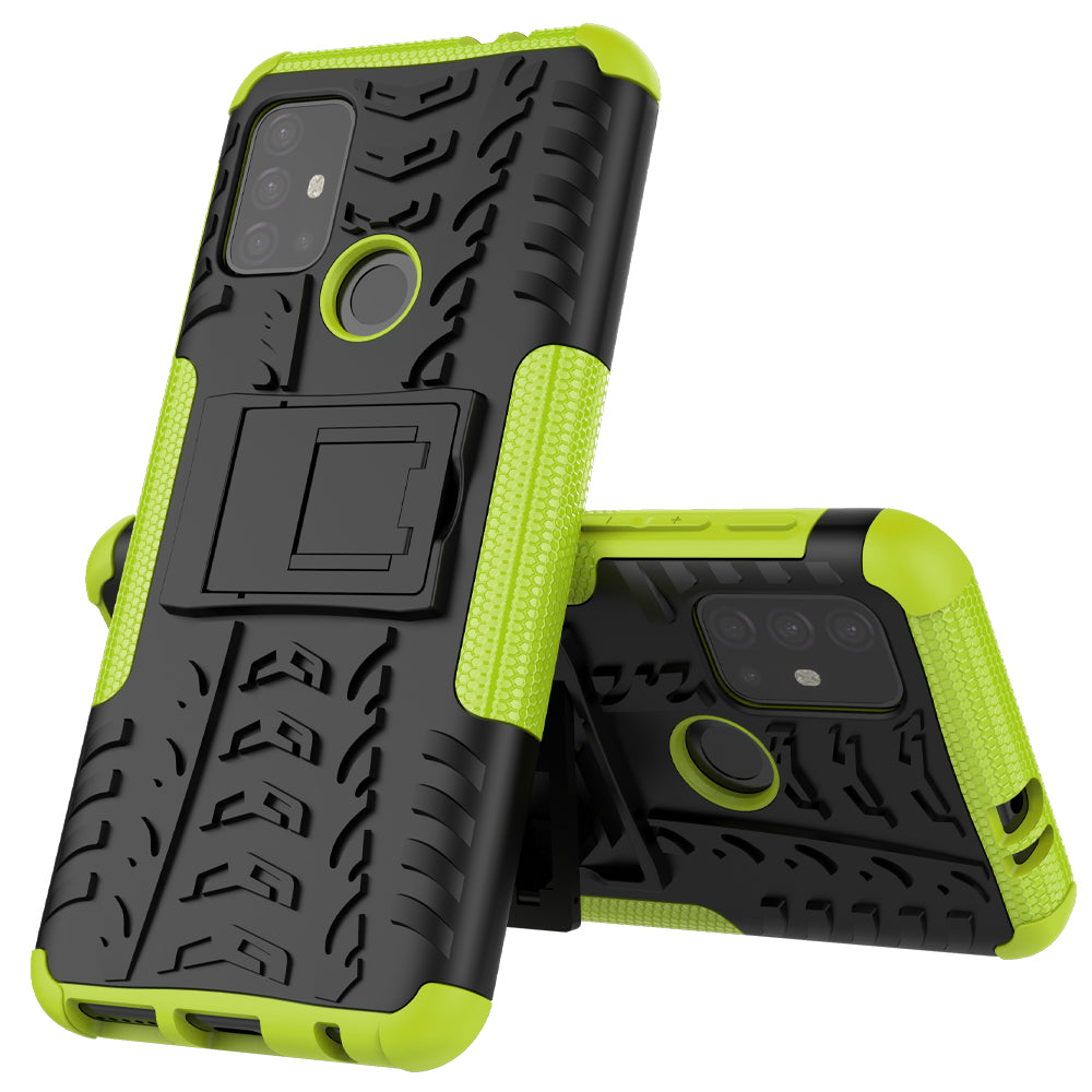 Cool Tyre Surface Design PC + TPU Hybrid Phone Case Cover with Kickstand for Motorola Moto G30