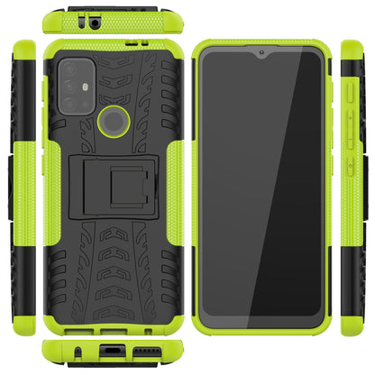 Cool Tyre Surface Design PC + TPU Hybrid Phone Case Cover with Kickstand for Motorola Moto G30