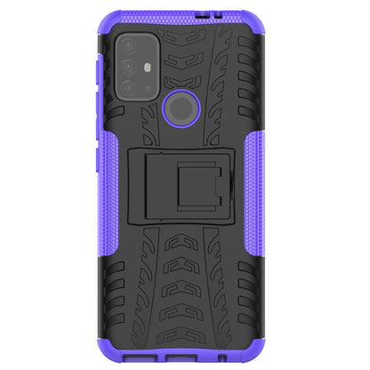 Cool Tyre Surface Design PC + TPU Hybrid Phone Case Cover with Kickstand for Motorola Moto G30