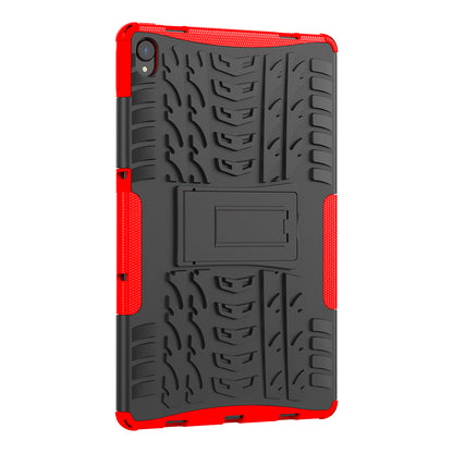 Cool Tyre Surface Design PC + TPU Hybrid Phone Cover Shell with Kickstand for Lenovo Tab P11 / Tab P11 5G