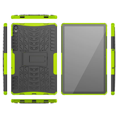 Cool Tyre Surface Design PC + TPU Hybrid Phone Cover Shell with Kickstand for Lenovo Tab P11 / Tab P11 5G