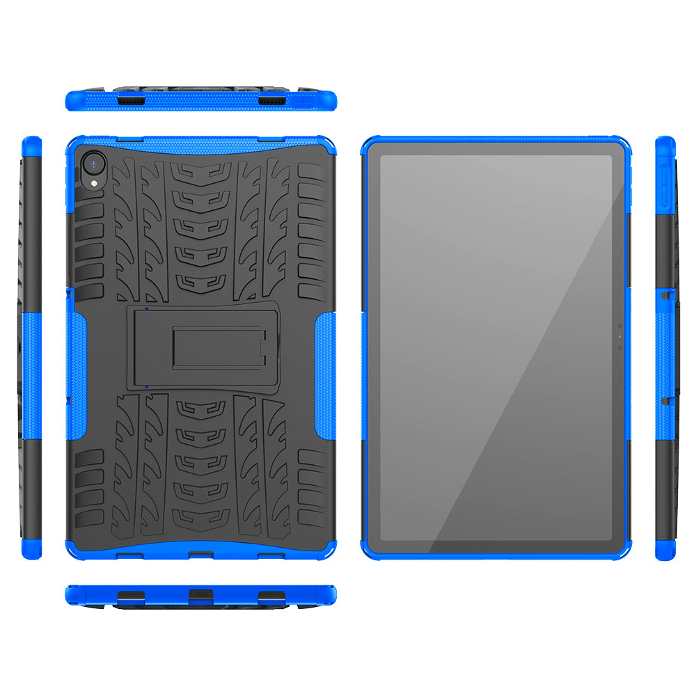 Cool Tyre Surface Design PC + TPU Hybrid Phone Cover Shell with Kickstand for Lenovo Tab P11 / Tab P11 5G