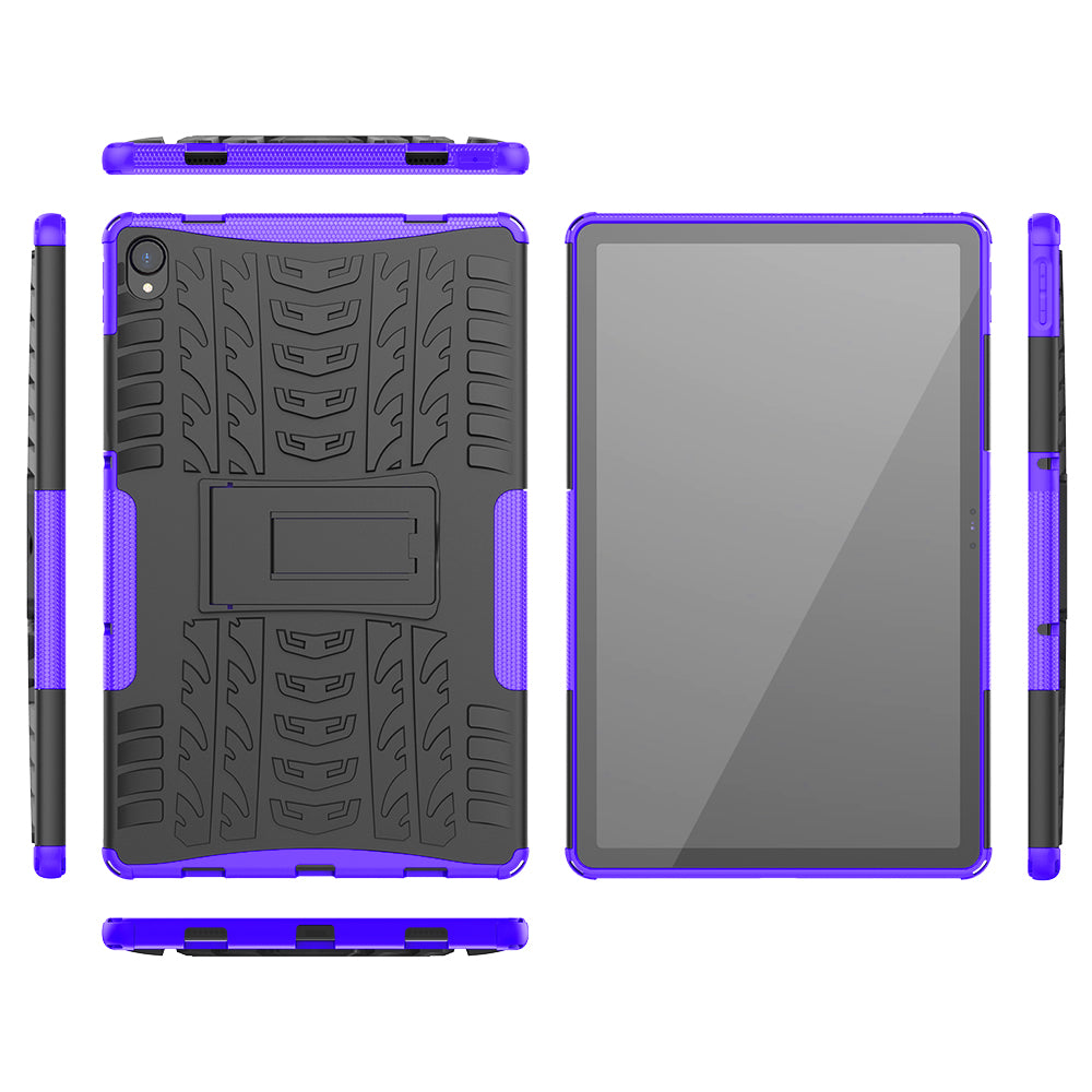 Cool Tyre Surface Design PC + TPU Hybrid Phone Cover Shell with Kickstand for Lenovo Tab P11 / Tab P11 5G