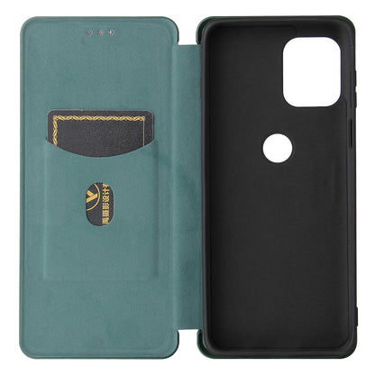 Auto-absorbed Stand Carbon Fiber Texture Leather Shell Cover for Motorola Edge S / Moto G100