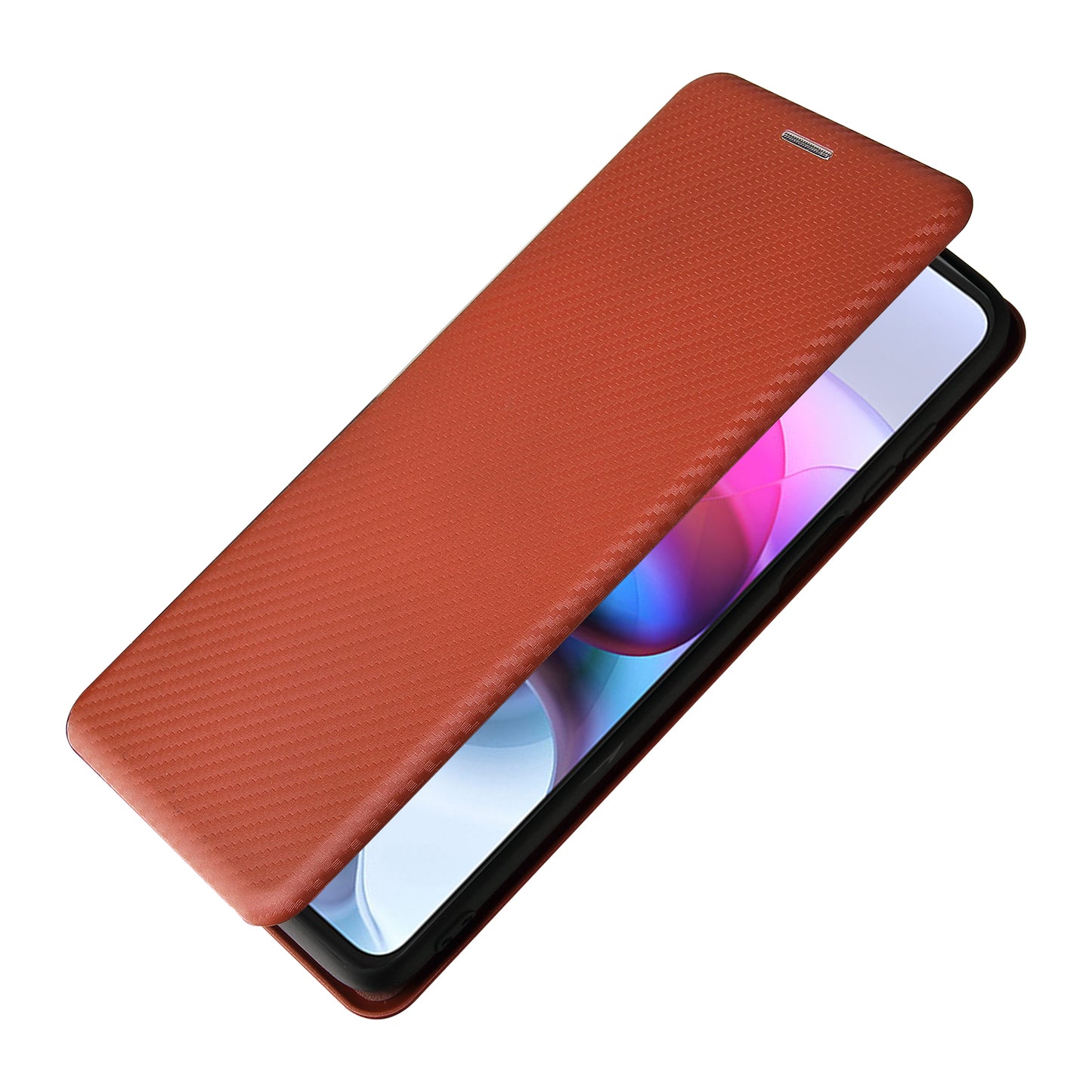 Auto-absorbed Stand Carbon Fiber Texture Leather Shell Cover for Motorola Edge S / Moto G100