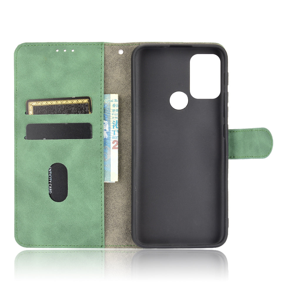 Silky Touch Leather Wallet Stand Shell Cover for Motorola Moto G30/G20 / G10