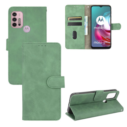 Silky Touch Leather Wallet Stand Shell Cover for Motorola Moto G30/G20 / G10